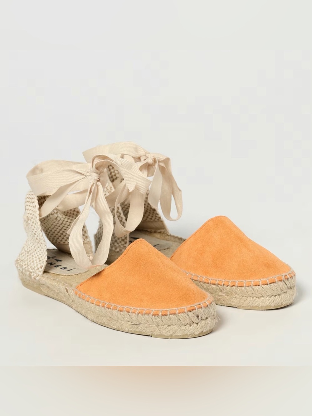 Manebi Suede Flat Valenciana Espadrilles in Orange Suede Size 39